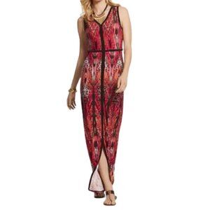 Chico's Art Nouveau Butterfly-Print Maxi Dress Size M